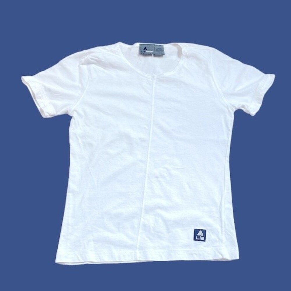 Liz Wear White Petite Short Sleeve Tee Sz S Top Tee T-Shirt